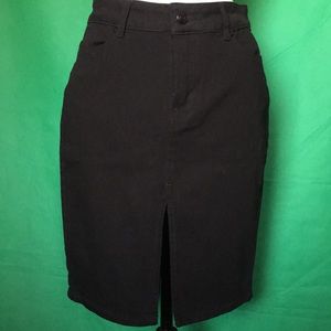 Adam Levine Front Kick Pleat Denim Skirt